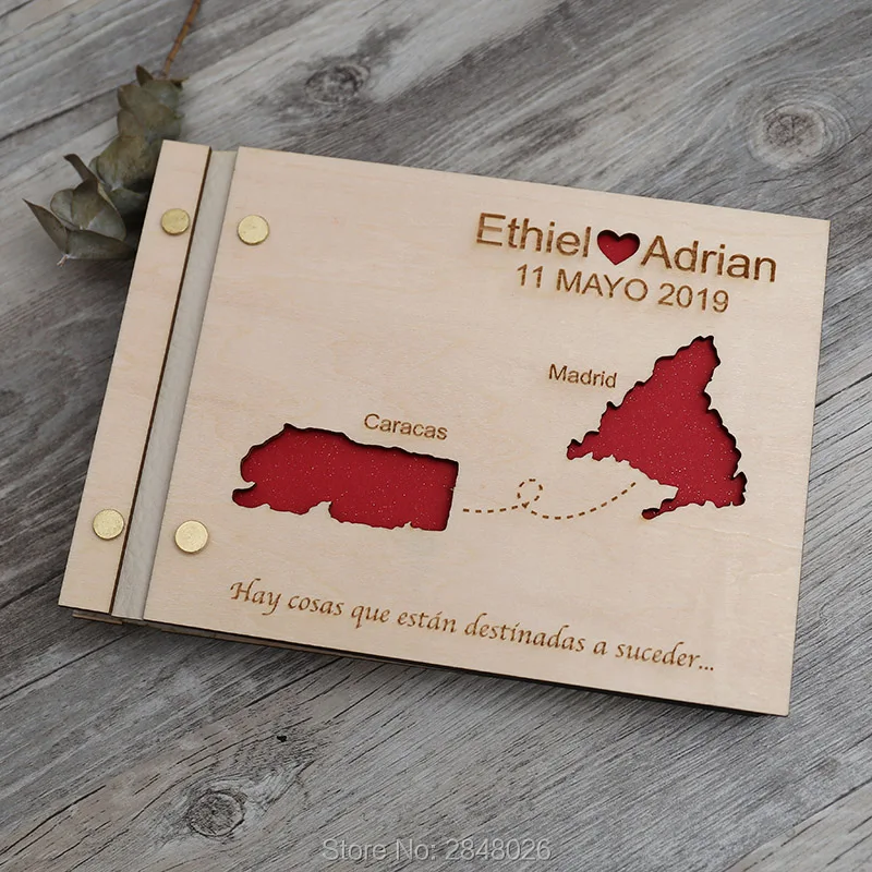 Custom Star Map - Buku Tamu Pernikahan Terukir Peta, Buku