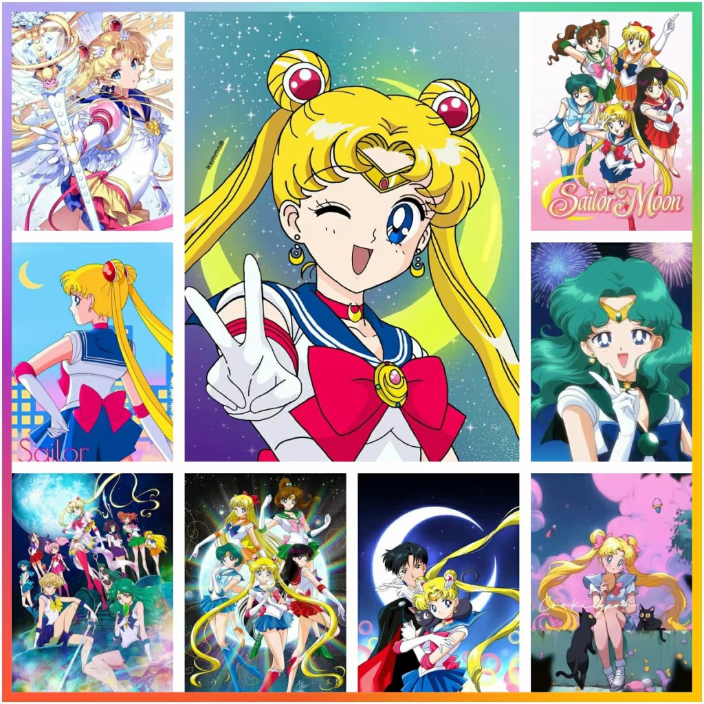 Photo Mosaic Print - Lukisan Berlian Karakter Anime Jepang Klasik