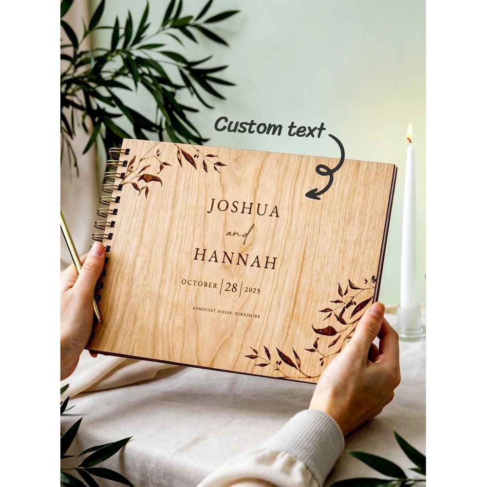 Custom Photo Book - Buku Tamu Pernikahan Kayu A4 A5