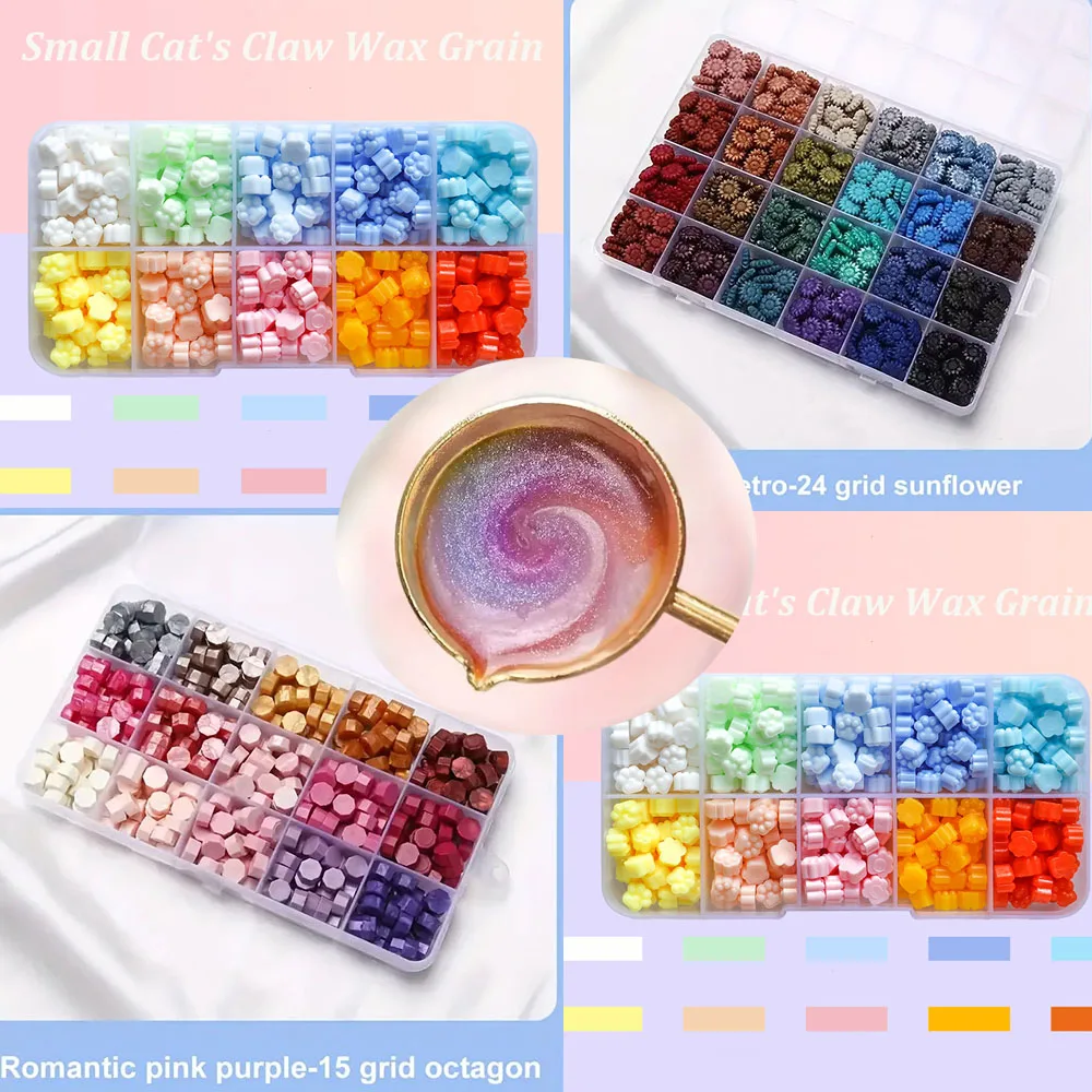 Wax Seal Letter Kit - 600Pcs Butiran Lilin Segel Kotak, 24