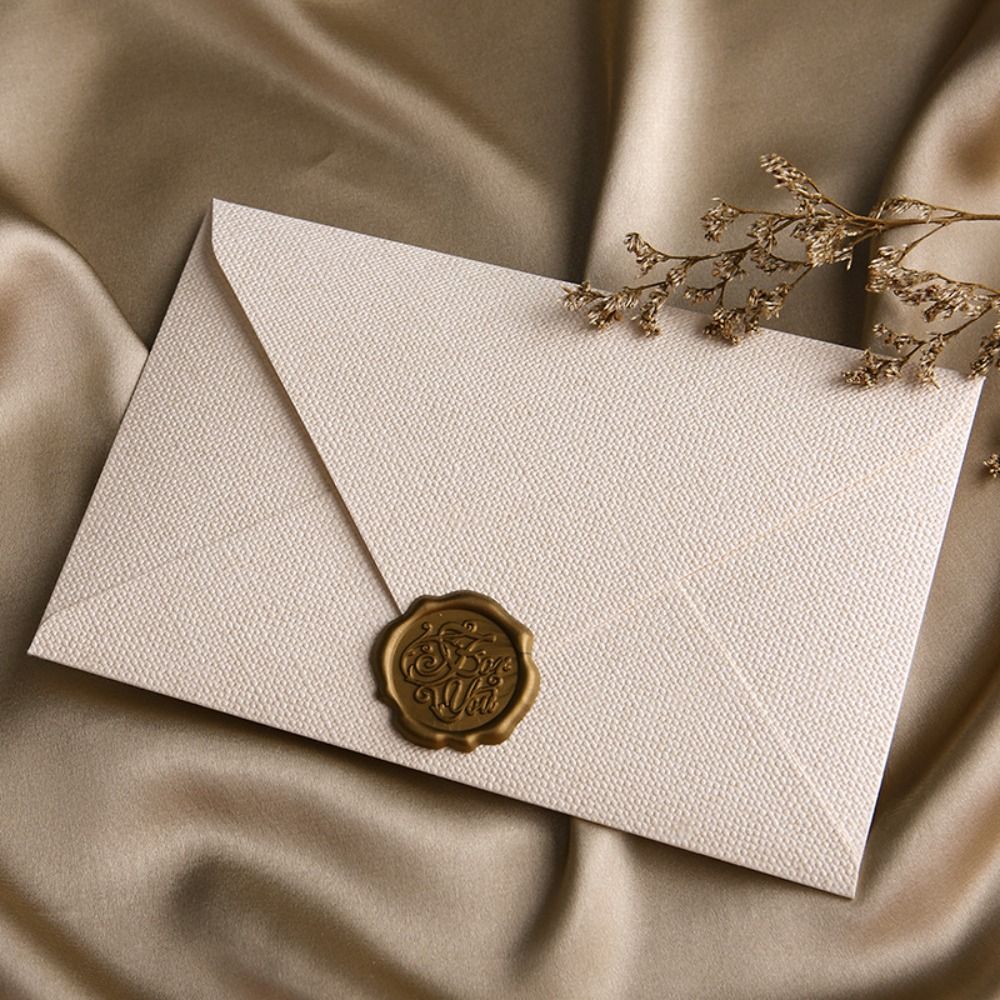 Wax Seal Letter Kit - 10 Buah Amplop Retro Tekstur Linen