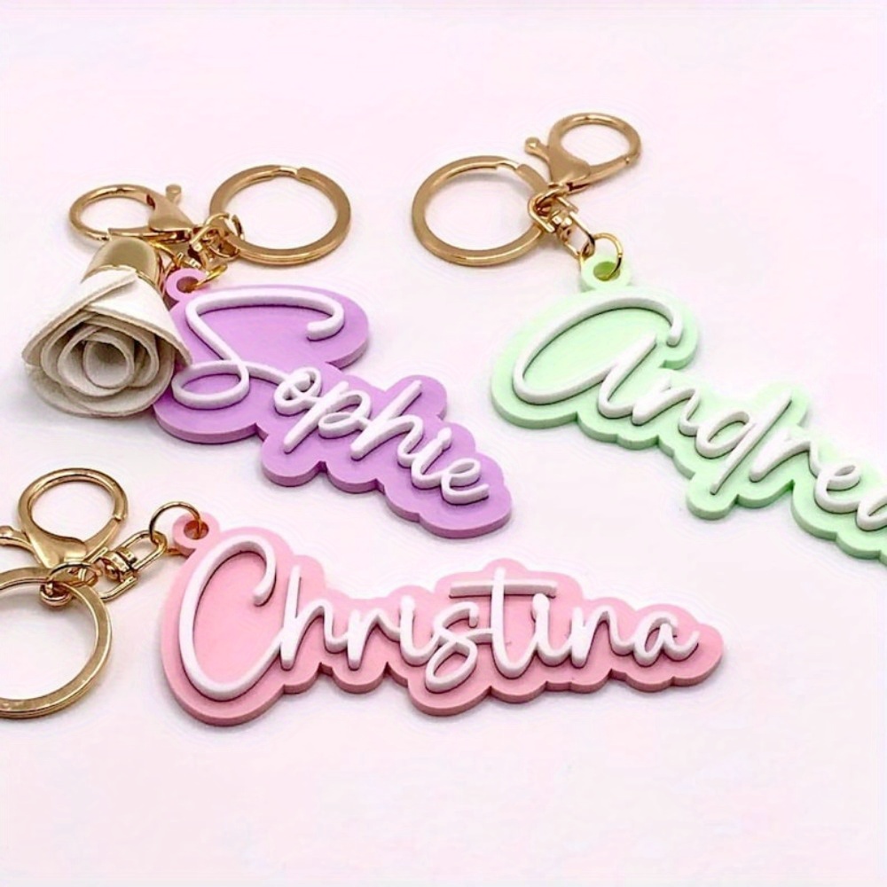 Initial Ring Custom - Gantungan Kunci Nama Kustom Personalisasi, Tag