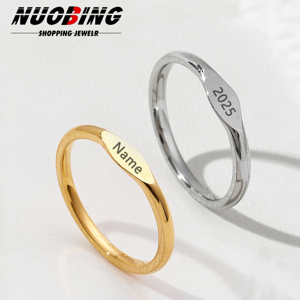 Initial Ring Custom - Cincin nama kustom, cincin pertunangan pasangan