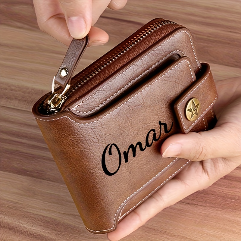 Personalized Name Box - Dompet Pria Nama Kustom Hadiah Dompet