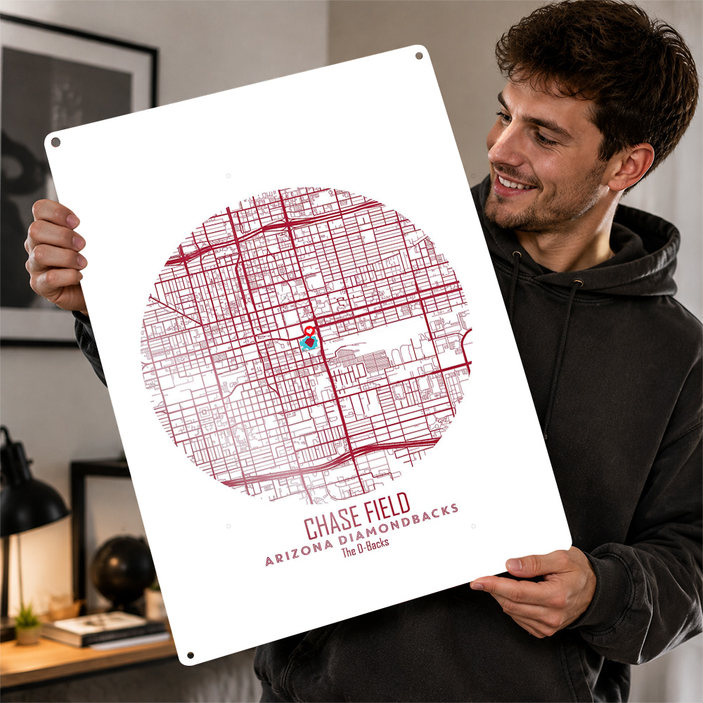 Custom Map Poster - Peta Stadion Chase Field Poster Logam
