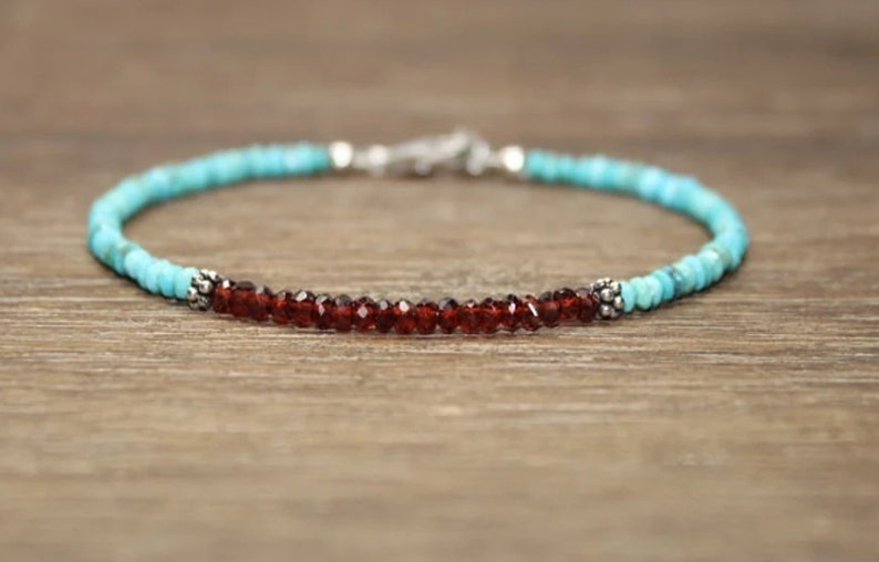Coordinates Bracelet - Garnet & Gelang Pirus Putri Tidur,