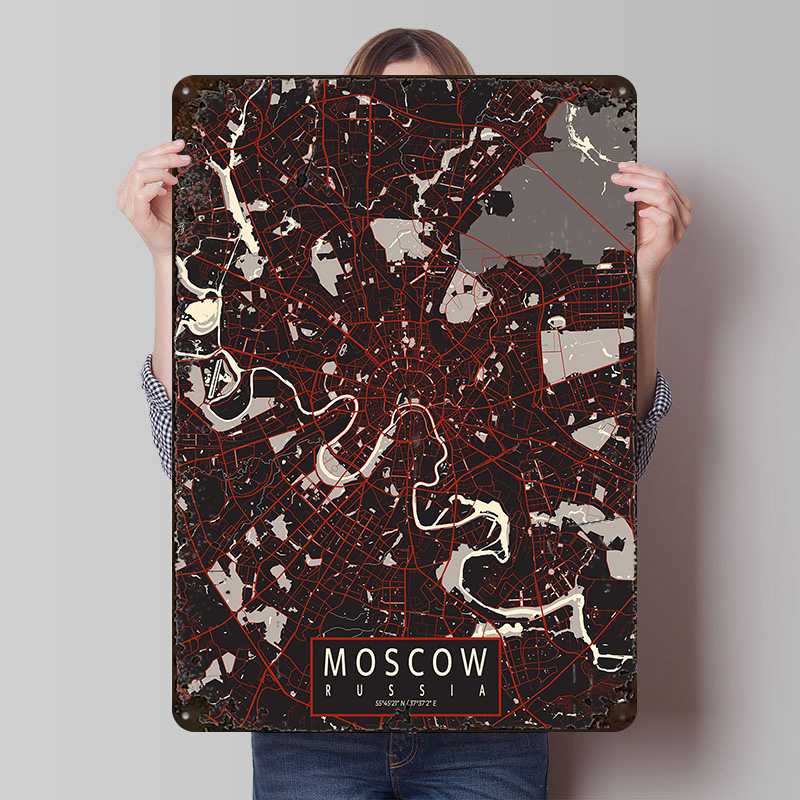 Poster Logam Vektor Peta Kota  - Custom Map Poster ulasan dan harga