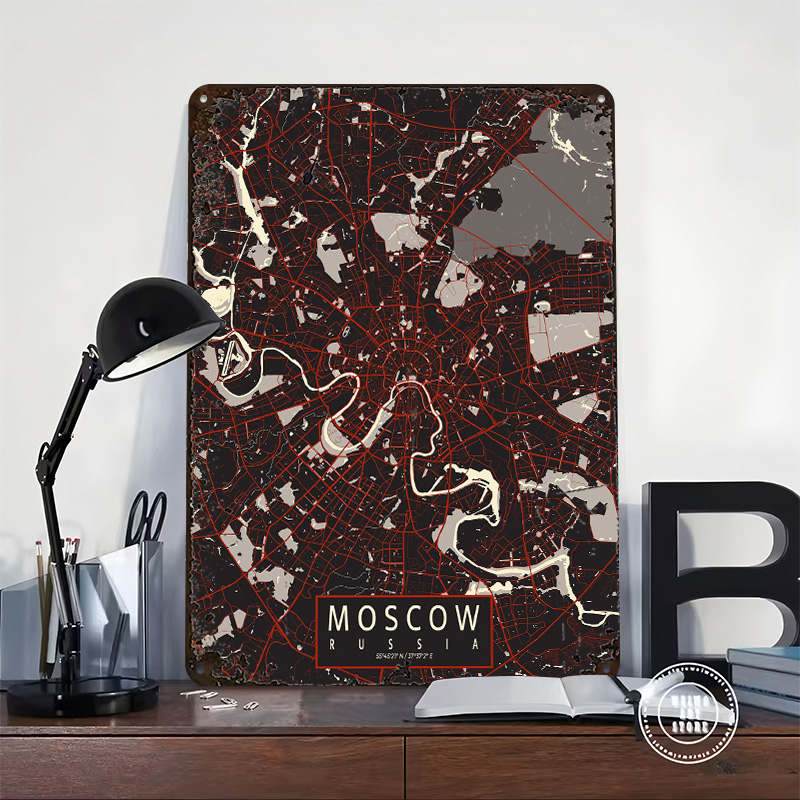Poster Logam Vektor Peta Kota  - Custom Map Poster ulasan dan harga