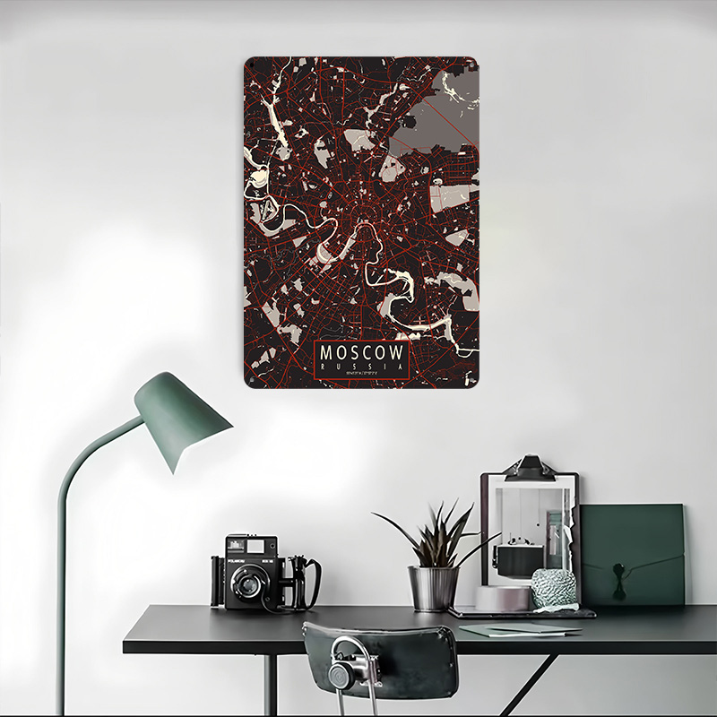 Poster Logam Vektor Peta Kota  - Custom Map Poster ulasan dan harga