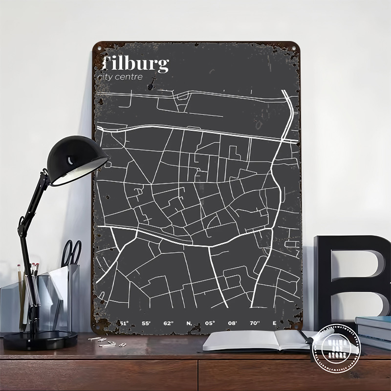 Poster Cetak Peta Pusat Kota T - Custom Map Poster ulasan dan harga
