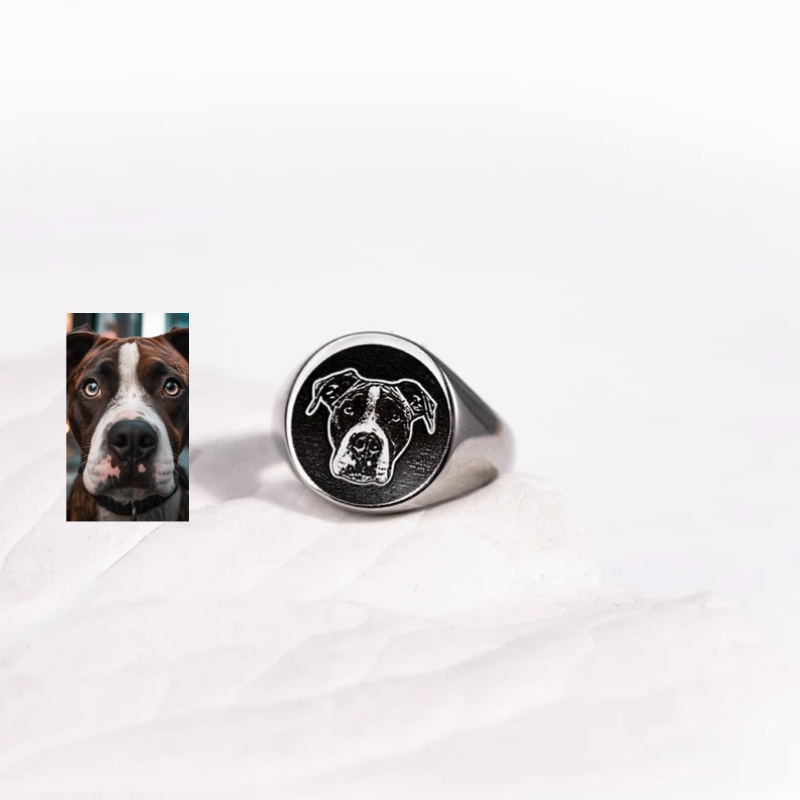 Cincin Stempel Foto Ukiran Kus - Initial Ring Custom ulasan dan harga