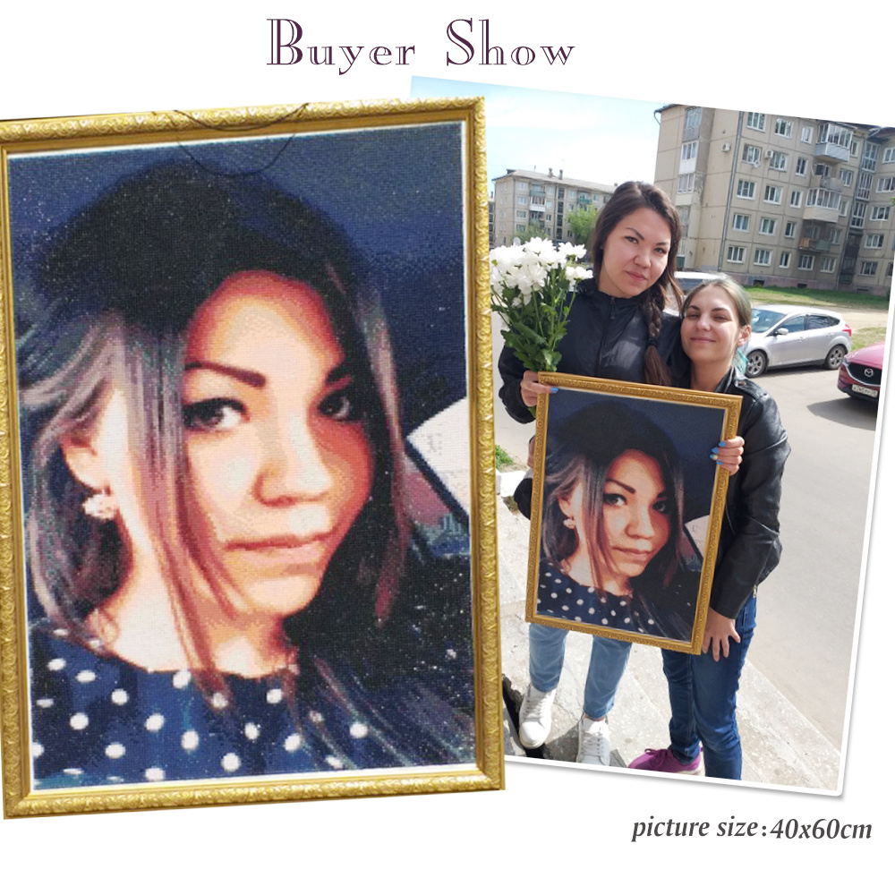 HUACAN Diamond Mosaic Custom P - Photo Mosaic Print ulasan dan harga