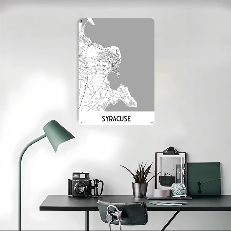 Poster Logam Peta Kota Syracus - Custom Map Poster ulasan dan harga