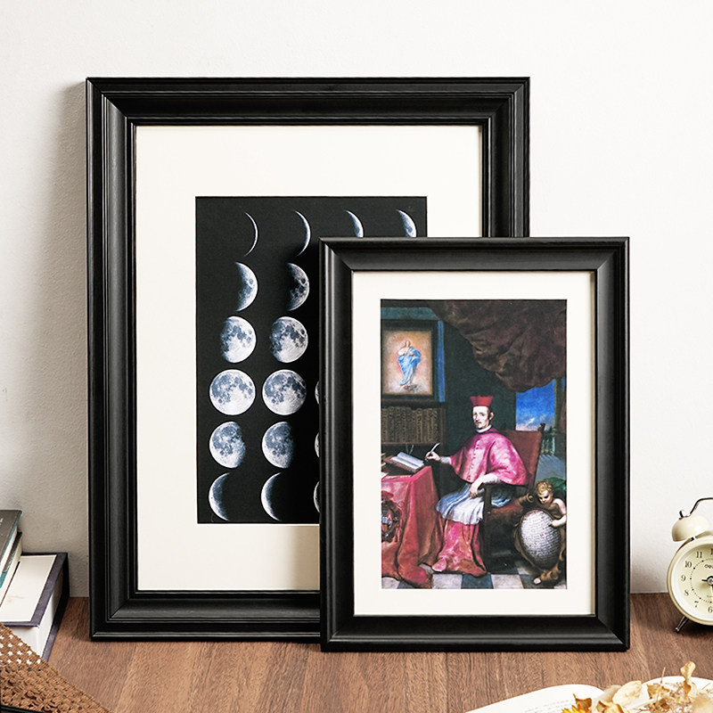Bingkai Foto Kayu Solid Hitam  - Engraved Wood Frame ulasan dan harga