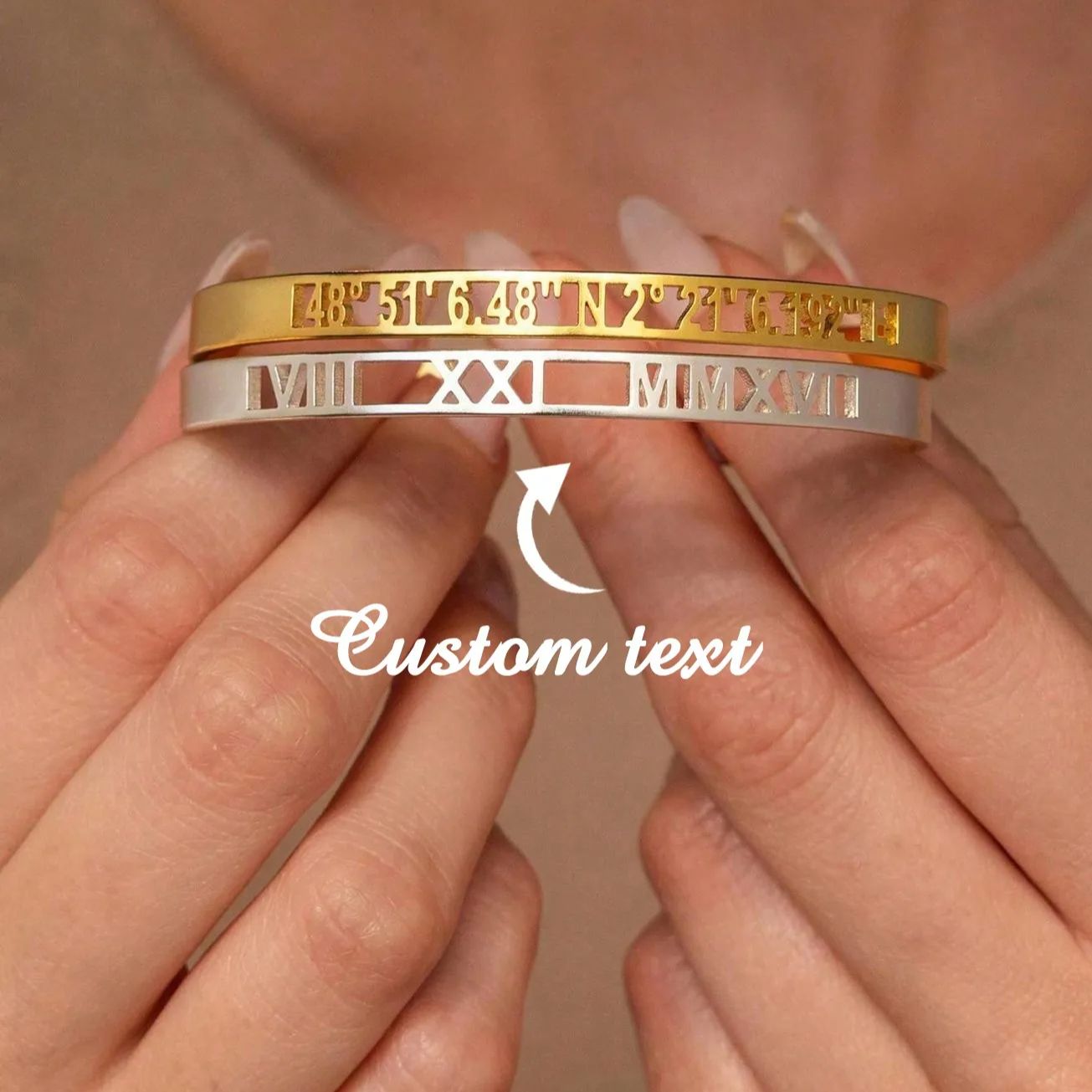 Gelang manset baja tahan karat - Coordinates Bracelet ulasan dan harga