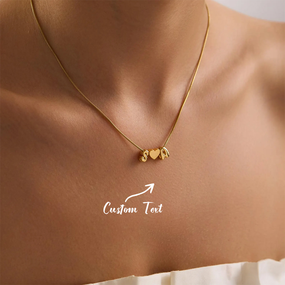 Kalung Hati Gelembung 3D denga - Name Necklace Custom ulasan dan harga