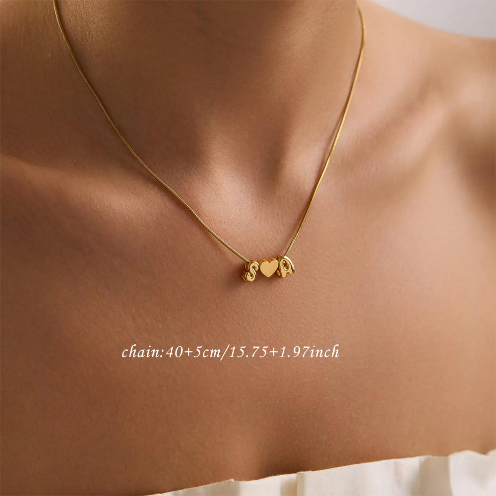 Kalung Hati Gelembung 3D denga - Name Necklace Custom ulasan dan harga