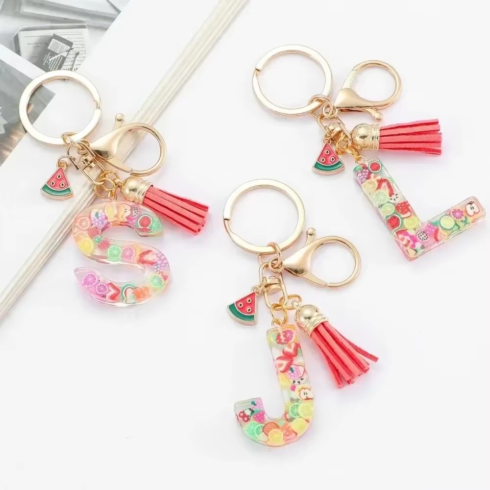 Personalisasi A-Z gantungan ku - Monogram Keychain Leather ulasan dan harga