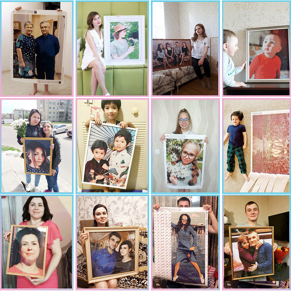 HUACAN Kit Lengkap Lukisan Ber - Photo Mosaic Print ulasan dan harga