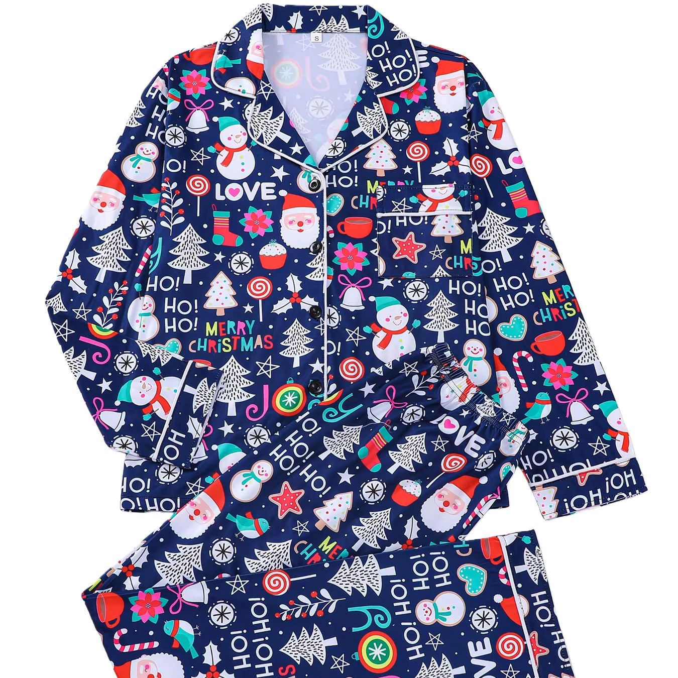 Piyama Natal Motif Santa, Poho - Family Tree Print ulasan dan harga