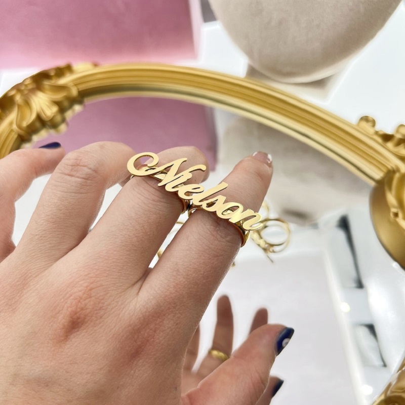 Disesuaikan baja nirkarat dua  - Initial Ring Custom ulasan dan harga