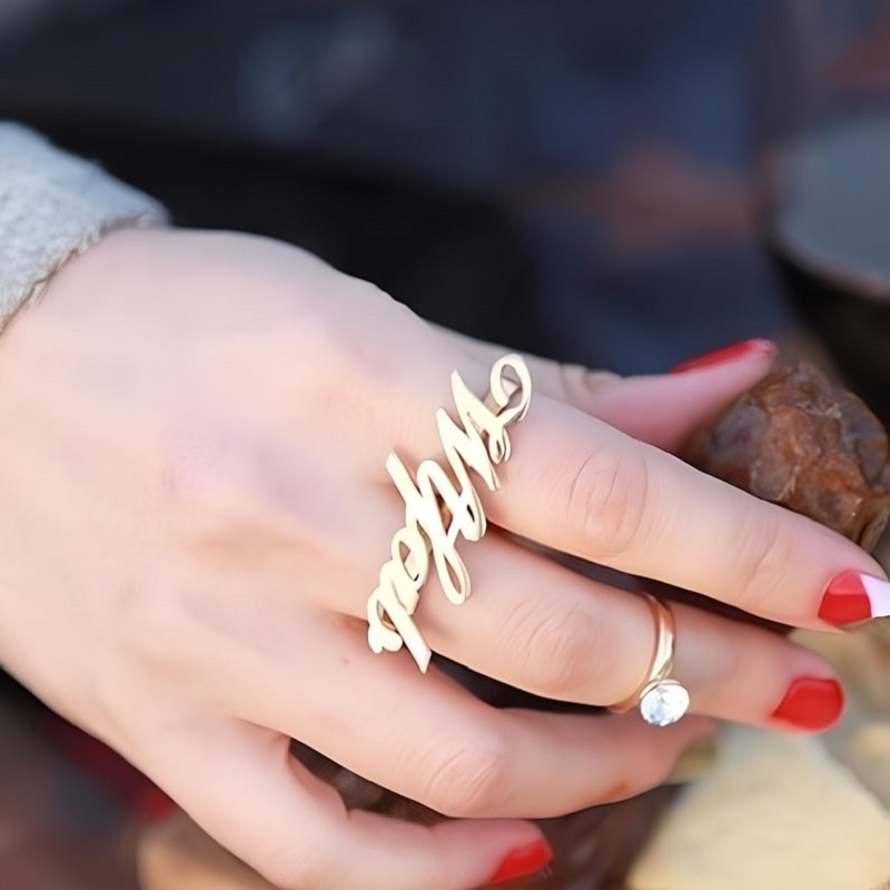 Disesuaikan baja nirkarat dua  - Initial Ring Custom ulasan dan harga